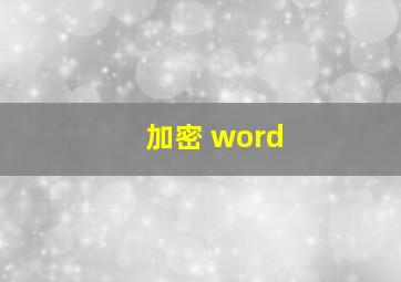 加密 word